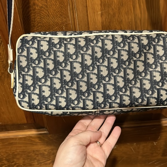 Christian Dior Trotter Oblique Crossbody Bag Authentic Navy Blue 2 - Picture 5 of 8